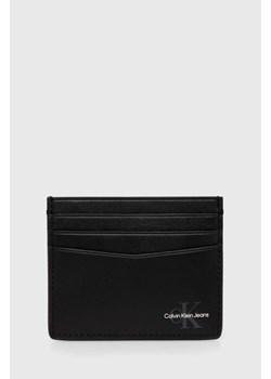 Calvin Klein Jeans etui na karty skórzane kolor czarny K50K512172 ze sklepu ANSWEAR.com w kategorii Portfele damskie - zdjęcie 173366354