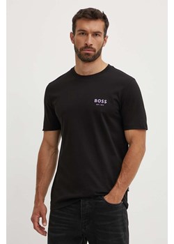 BOSS t-shirt bawełniany męski kolor czarny z nadrukiem 50521209 ze sklepu ANSWEAR.com w kategorii T-shirty męskie - zdjęcie 173366511