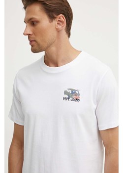 Pepe Jeans t-shirt bawełniany ARSHINE męski kolor biały z nadrukiem PM509651 ze sklepu ANSWEAR.com w kategorii T-shirty męskie - zdjęcie 173366530