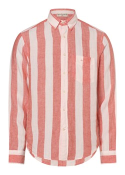 Gant Męska koszula lniana Mężczyźni Regular Fit len koralowy w paski ze sklepu vangraaf w kategorii Koszule męskie - zdjęcie 173366722