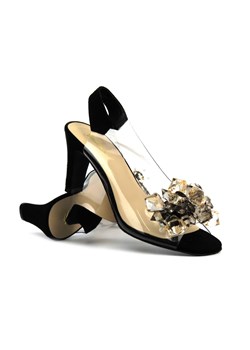 Sandały damskie z silikonową cholewką - YOLANDA 2132, czarne ze sklepu ulubioneobuwie w kategorii Sandały damskie - zdjęcie 173366794