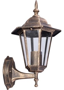 Czarno-złota zewnętrzna lampa ścienna - S331-Relva ze sklepu Edinos.pl w kategorii Oświetlenie ogrodowe - zdjęcie 173367124