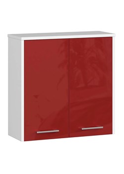 Nowoczesna wisząca szafka łazienkowa biały + czerwony połysk - Zofix 4X ze sklepu Edinos.pl w kategorii Szafki i regały łazienkowe - zdjęcie 173367163