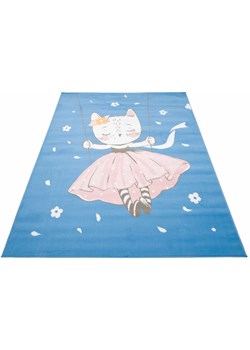 Niebieski dywan z kotem na huśtawce - Jomi 7X ze sklepu Edinos.pl w kategorii Dywany - zdjęcie 173367611
