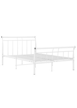 Białe metalowe łóżko małżeńskie 140x200 cm - Keri ze sklepu Edinos.pl w kategorii Łóżka i materace - zdjęcie 173367771
