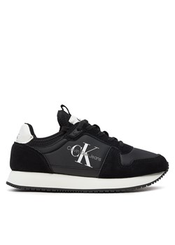 Sneakersy Calvin Klein Jeans Runner Sock Laceup Ny-Lth W YW0YW00840 Czarny ze sklepu eobuwie.pl w kategorii Buty sportowe damskie - zdjęcie 173368192