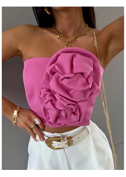 Modny gorset z ozdobnymi różami GARRI - różowy ze sklepu magmac.pl w kategorii Bluzki damskie - zdjęcie 173368552