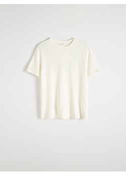 Reserved - T-shirt regular fit - złamana biel ze sklepu Reserved w kategorii T-shirty męskie - zdjęcie 173369492