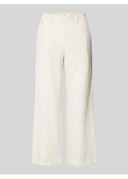 Spodnie materiałowe o rozkloszowanym kroju z koronką szydełkową model ‘Style. Maine’ ze sklepu Peek&Cloppenburg  w kategorii Spodnie damskie - zdjęcie 173371340