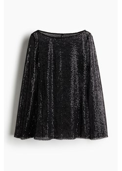 H & M - Top z siateczki z cekinami - Czarny ze sklepu H&M w kategorii Bluzki damskie - zdjęcie 173372191