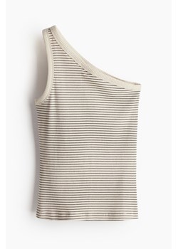 H & M - Prążkowany top na jedno ramię - Brązowy ze sklepu H&M w kategorii Bluzki damskie - zdjęcie 173372203