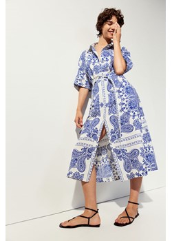 H & M - Szmizjerka z domieszką lnu - Niebieski ze sklepu H&M w kategorii Sukienki - zdjęcie 173372213