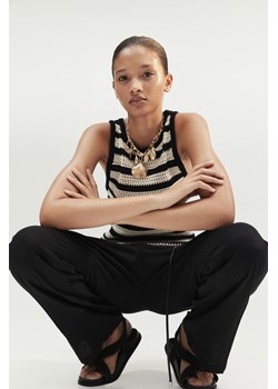 H & M - Dzianinowy top bez rękawów - Czarny ze sklepu H&M w kategorii Bluzki damskie - zdjęcie 173372231