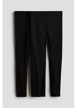 H & M - Legginsy 2-pak - Czarny ze sklepu H&M w kategorii Spodnie dziewczęce - zdjęcie 173372252