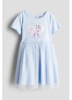 H & M - Sukienka z nadrukiem i z tiulowym dołem - Niebieski ze sklepu H&M w kategorii Sukienki dziewczęce - zdjęcie 173372261