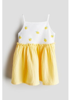 H & M - Bawełniana sukienka bez rękawów - Żółty ze sklepu H&M w kategorii Sukienki dziewczęce - zdjęcie 173372270