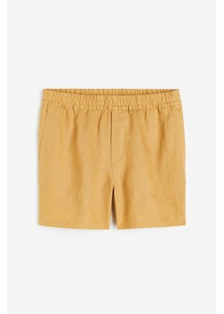 H & M - Lniane szorty Regular Fit - Żółty ze sklepu H&M w kategorii Szorty - zdjęcie 173372311