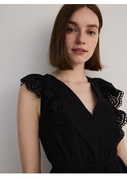 Reserved - Sukienka z ażurowymi wstawkami - czarny ze sklepu Reserved w kategorii Sukienki - zdjęcie 173373411