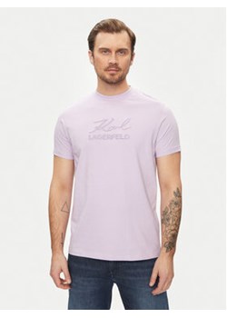KARL LAGERFELD T-Shirt 755030 542225 Fioletowy Regular Fit ze sklepu MODIVO w kategorii T-shirty męskie - zdjęcie 173374454