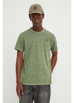 G-Star Raw t-shirt bawełniany męski kolor zielony gładki D24688-B256 ze sklepu ANSWEAR.com w kategorii T-shirty męskie - zdjęcie 173375630