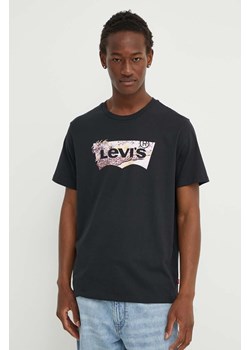 Levi&apos;s t-shirt bawełniany męski kolor czarny z nadrukiem ze sklepu ANSWEAR.com w kategorii T-shirty męskie - zdjęcie 173375693