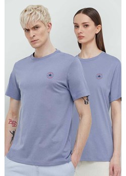 Converse t-shirt bawełniany kolor niebieski z nadrukiem ze sklepu ANSWEAR.com w kategorii T-shirty męskie - zdjęcie 173375762