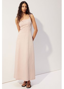 H & M - Długa sukienka z domieszką lnu - Pomarańczowy ze sklepu H&M w kategorii Sukienki - zdjęcie 173377092