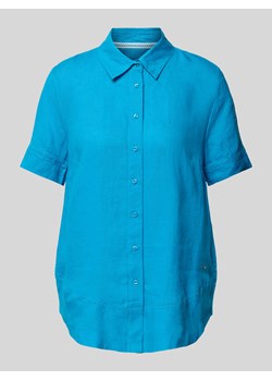 Bluzka lniana w jednolitym kolorze ze sklepu Peek&Cloppenburg  w kategorii Koszule damskie - zdjęcie 173377212