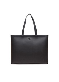 Calvin Klein Jeans Torebka Minimal Monogram Slim K60K612236 Czarny ze sklepu MODIVO w kategorii Torby Shopper bag - zdjęcie 173377931