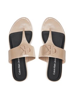 Calvin Klein Jeans Japonki Flat Sandal Slide Toepost Mg Met YW0YW01342 Różowy ze sklepu MODIVO w kategorii Klapki damskie - zdjęcie 173377940