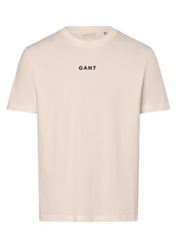 Gant Koszulka męska Mężczyźni Bawełna biały jednolity ze sklepu vangraaf w kategorii T-shirty męskie - zdjęcie 173379630