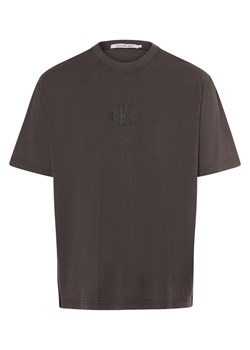 Calvin Klein Jeans Koszulka męska Mężczyźni Bawełna antracytowy jednolity ze sklepu vangraaf w kategorii T-shirty męskie - zdjęcie 173379634