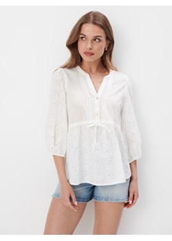 Mohito - Bawełniana bluzka - biały ze sklepu Mohito w kategorii Bluzki damskie - zdjęcie 173380232