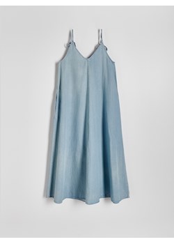 Reserved - Sukienka na ramiączkach z lyocellem - niebieski ze sklepu Reserved w kategorii Sukienki - zdjęcie 173381184