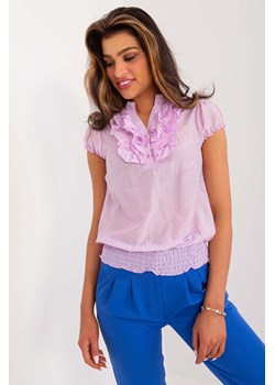 Damska bluzka letnia z falbankami - fioletowa ze sklepu 5.10.15 w kategorii Bluzki damskie - zdjęcie 173382672