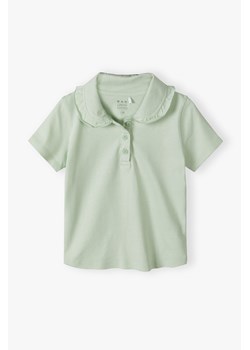 Zielony t-shirt dziewczęcy z kołnierzykiem - Limited Edition ze sklepu 5.10.15 w kategorii Bluzki dziewczęce - zdjęcie 173382694