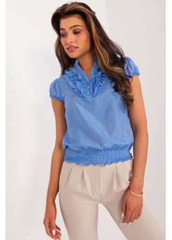 Damska bluzka letnia z falbankami - niebieska ze sklepu 5.10.15 w kategorii Bluzki damskie - zdjęcie 173382712