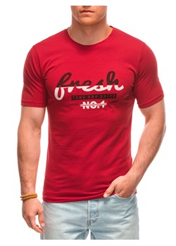 T-shirt męski z nadrukiem 1968S - czerwony ze sklepu Edoti w kategorii T-shirty męskie - zdjęcie 173382851