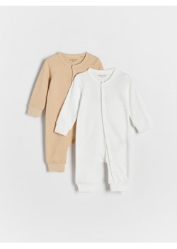 Reserved - Bawełniany pajacyk 2 pack - złamana biel ze sklepu Reserved w kategorii Odzież dla niemowląt - zdjęcie 173383392