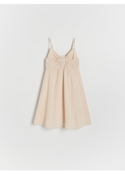 Reserved - Sukienka z dodatkiem lnu - beżowy ze sklepu Reserved w kategorii Sukienki dziewczęce - zdjęcie 173383534