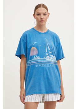 Hollister Co. t-shirt bawełniany damski kolor niebieski ze sklepu ANSWEAR.com w kategorii Bluzki damskie - zdjęcie 173386603
