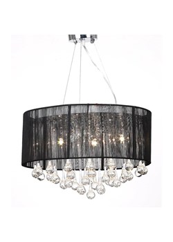 Czarny okrągły żyrandol z kryształami - 3X EX152 R7-M02 ze sklepu Edinos.pl w kategorii Lampy wiszące - zdjęcie 173386714