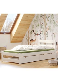 Białe młodzieżowe łóżko pojedyncze z 2 szufladami - Olda 4X 200x90 cm ze sklepu Edinos.pl w kategorii Łóżka dziecięce - zdjęcie 173387032