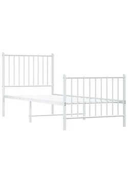 Białe pojedyncze łóżko metalowe 80x200 cm - Romaxo ze sklepu Edinos.pl w kategorii Łóżka i materace - zdjęcie 173387654