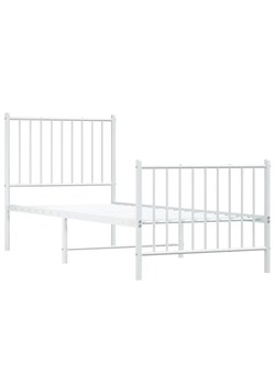 Białe pojedyncze łóżko metalowe 80x200 cm M9-Z32 ze sklepu Edinos.pl w kategorii Łóżka i materace - zdjęcie 173387654