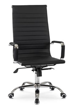 Czarny nowoczesny fotel gabinetowy z ekoskóry - Vemo ze sklepu Edinos.pl w kategorii Krzesła biurowe - zdjęcie 173387694