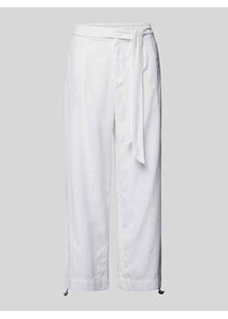 Spodnie lniane z szeroką,skróconą nogawką ze sklepu Peek&Cloppenburg  w kategorii Spodnie damskie - zdjęcie 173388353