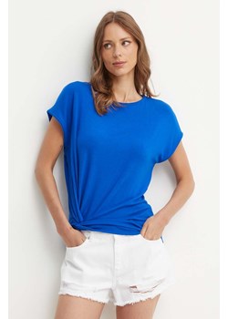United Colors of Benetton t-shirt kolor niebieski ze sklepu ANSWEAR.com w kategorii Bluzki damskie - zdjęcie 173395803