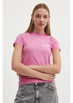 Karl Lagerfeld Jeans t-shirt bawełniany damski kolor różowy ze sklepu ANSWEAR.com w kategorii Bluzki damskie - zdjęcie 173395822