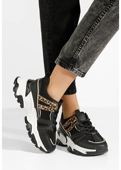 Czarne sneakersy damskie na koturnie Alonna ze sklepu Zapatos w kategorii Buty sportowe damskie - zdjęcie 173396091